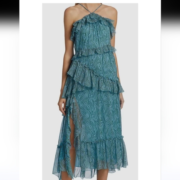 cinq a sept Dresses & Skirts - Cinq à Sept Women's Blue Ruffle Chiffon Dress Size 8 New